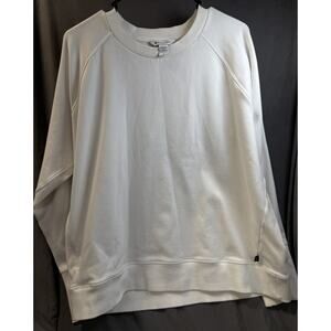 Athleta Sweatshirt 1X  Womens White LS Crewneck Pullover Fleece Oversized